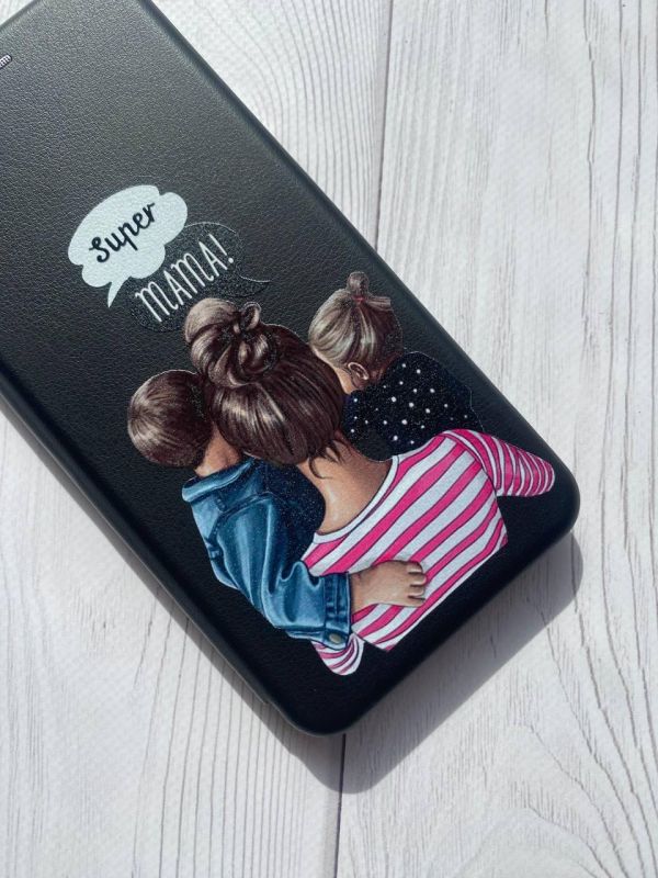 Чохол-книжка з малюнком для Samsung Galaxy A52 (A525) Чорний :: Супер Мама (принт 29)