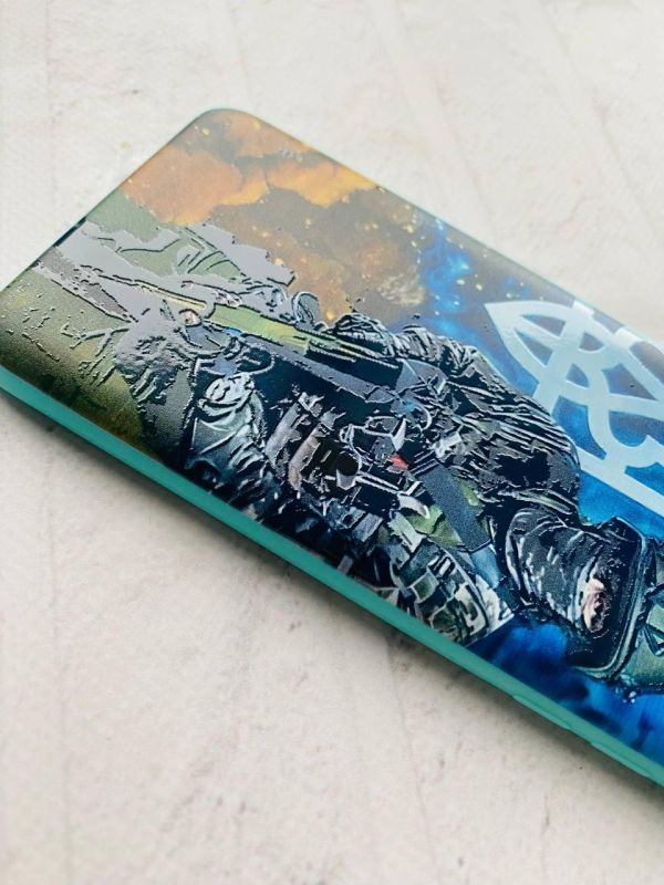 Матовий чохол з бірюзовими боками на Samsung Galaxy M32/M22/A22 4G :: Захисник (патріотичний принт 349)