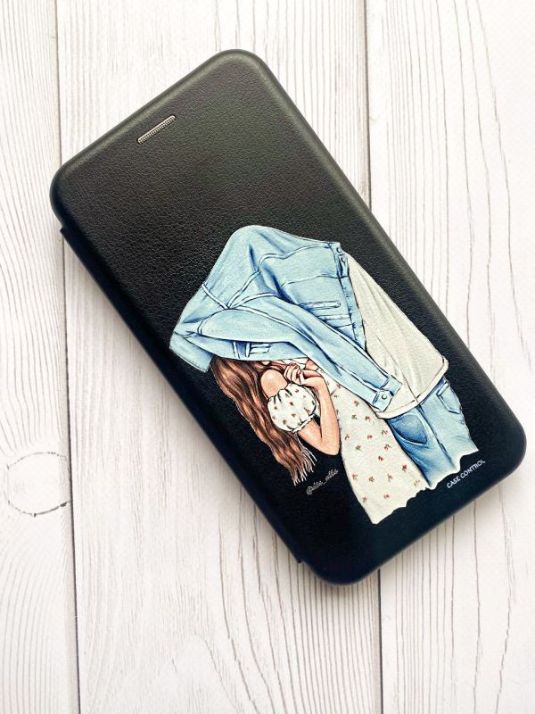 Чохол-книжка з малюнком для Samsung Galaxy A23 Чорний; Поцілунок (принт 33)