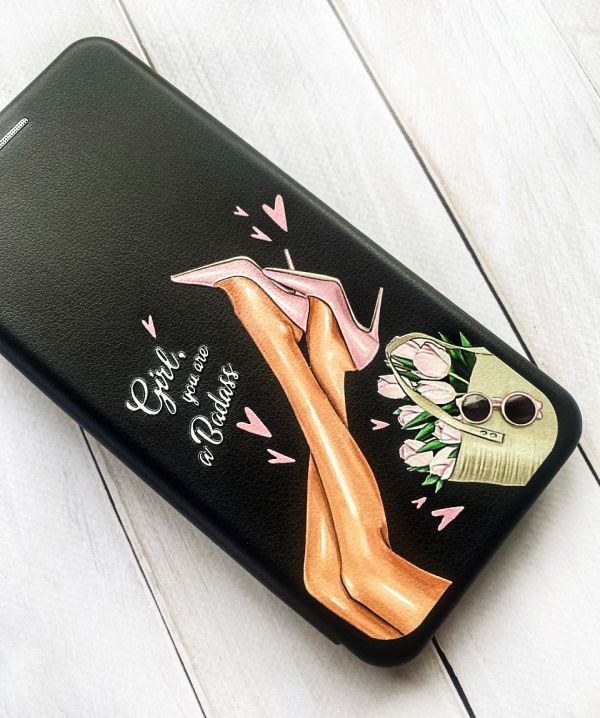 Чохол-книжка з малюнком для Xiaomi Redmi 8A Чорний; Ніжки (принт 62)