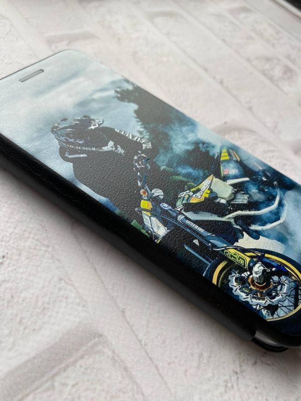 Чохол-книжка з малюнком для Samsung Galaxy A31 Чорний :: Мото Драйв (принт 68)