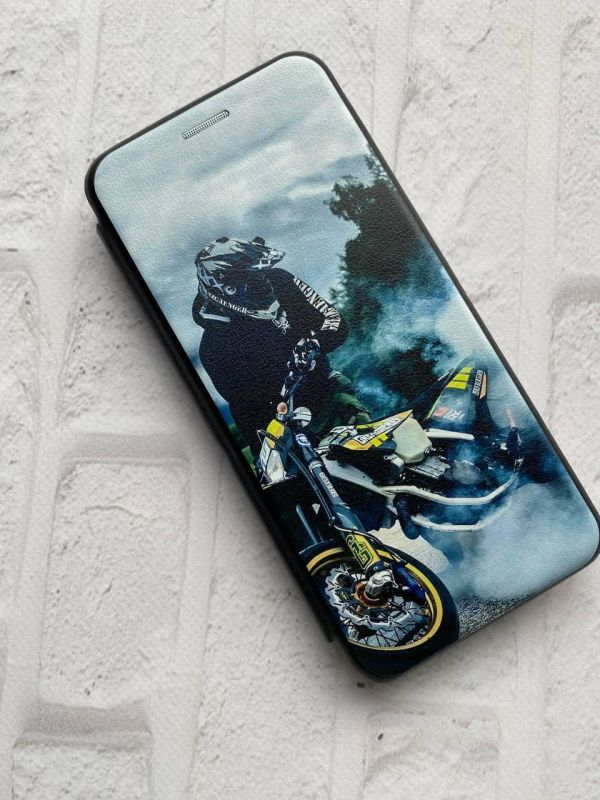 Чохол-книжка з малюнком для Samsung Galaxy A31 Чорний :: Мото Драйв (принт 68)