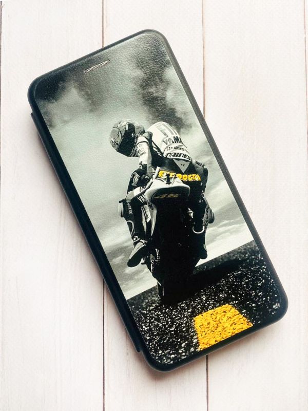 Чохол-книжка з малюнком для Samsung Galaxy A50 (2019) A505/A30s Чорний :: Мото (принт 69)
