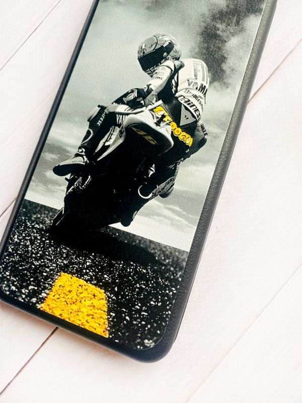 Чохол-книжка з малюнком для Samsung Galaxy A32 Чорний :: Мото (принт 69)