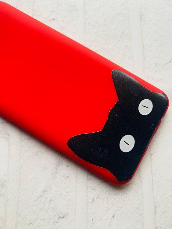 Матовий червоний чохол на Xiaomi Redmi 9C / 10A дизайн Котик принт 119
