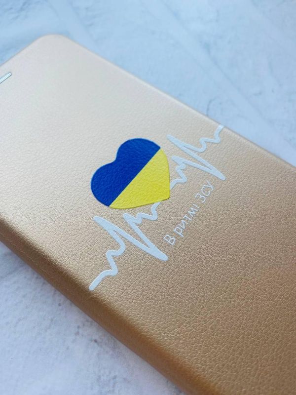 Чохол-книжка з малюнком для Samsung Galaxy A54 5G Золотий :: В ритмі ЗСУ (патріотичний принт 71)
