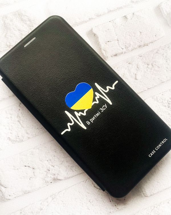 Чохол-книжка з малюнком для Xiaomi Redmi 7A Чорний; В ритмі ЗСУ (патріотичний принт 71)