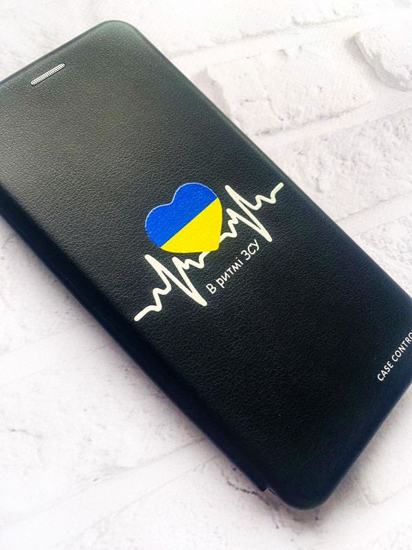 Чохол-книжка з малюнком для Xiaomi Redmi 7A Чорний; В ритмі ЗСУ (патріотичний принт 71)