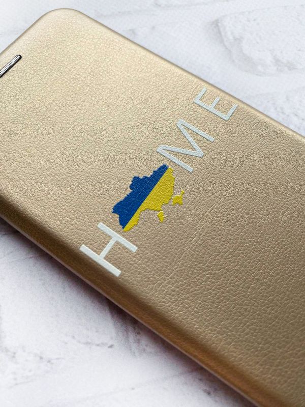 Чохол-книжка з малюнком для Samsung Galaxy A73 5G Золотий :: Дім Україна (принт 72)