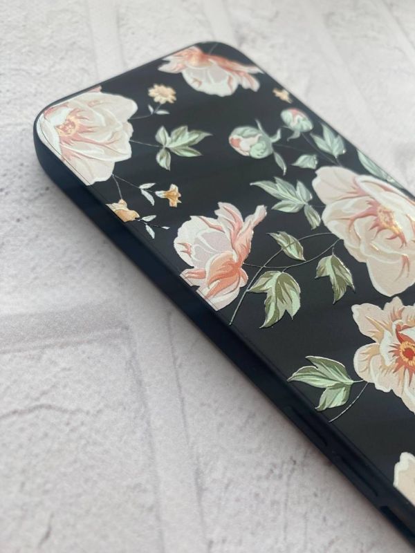 Матовий чорний чохол на Xiaomi Redmi 6 :: Квіти пастельні (принт 277)