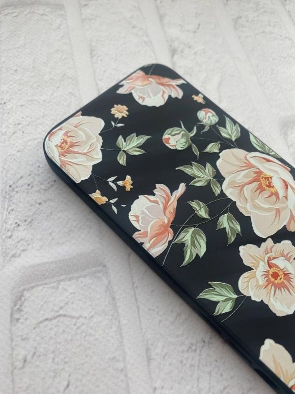 Матовий чорний чохол на Apple iPhone XR :: Квіти пастельні (принт 277)