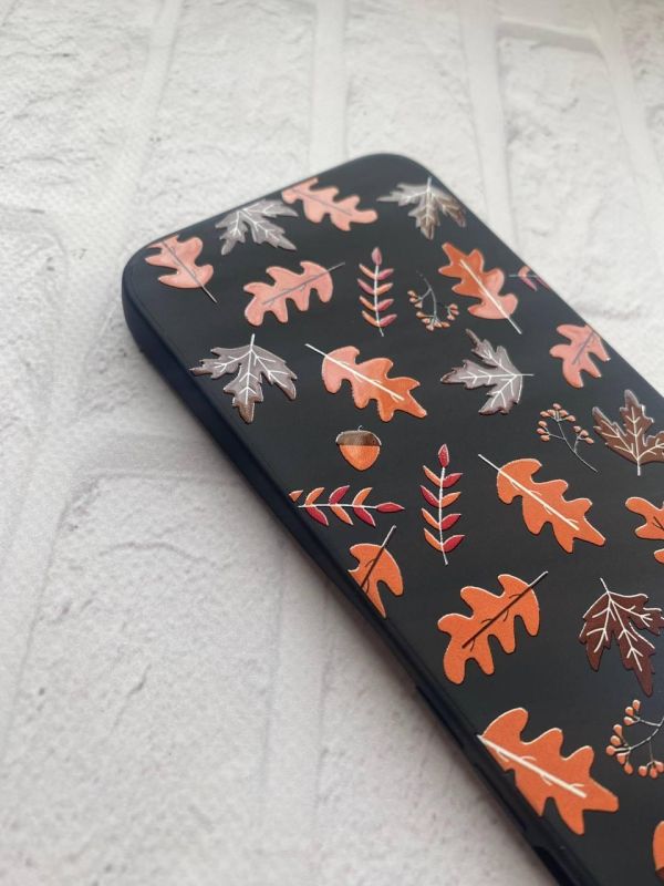 Матовий чорний чохол на Samsung Galaxy M32 / A22 / M22 4G :: Осінь (принт 107)
