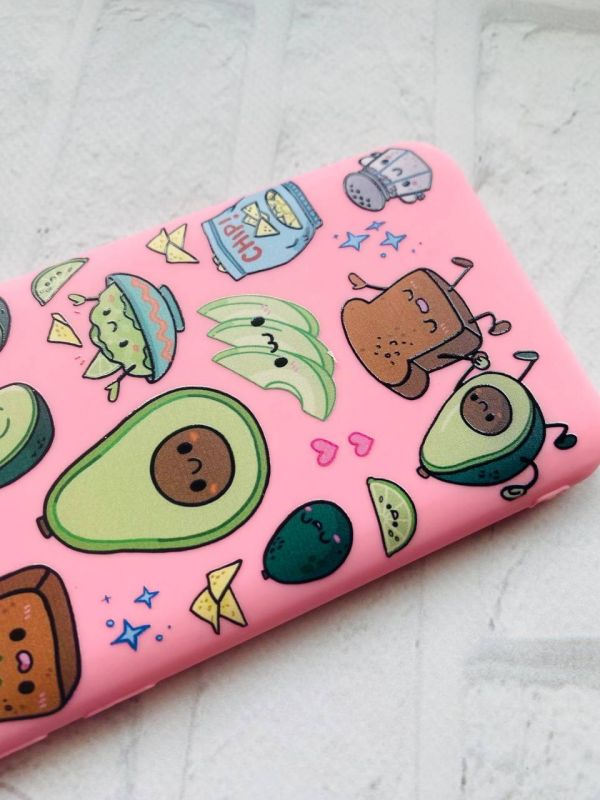 Матовий рожевий чохол на Samsung Galaxy A04E/A042 :: Милі авокадо каваї (принт 305)