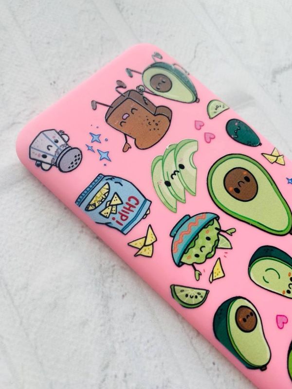 Матовий рожевий чохол на Samsung Galaxy M30s/M21 :: Милі авокадо каваї (принт 305)