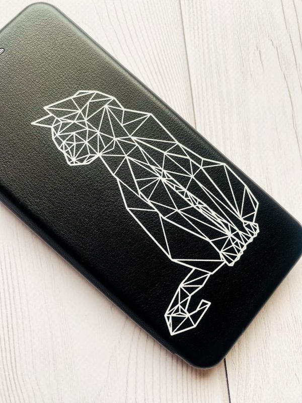Чохол-книжка з малюнком для Xiaomi Redmi 7A Чорний; Котик (принт 125)