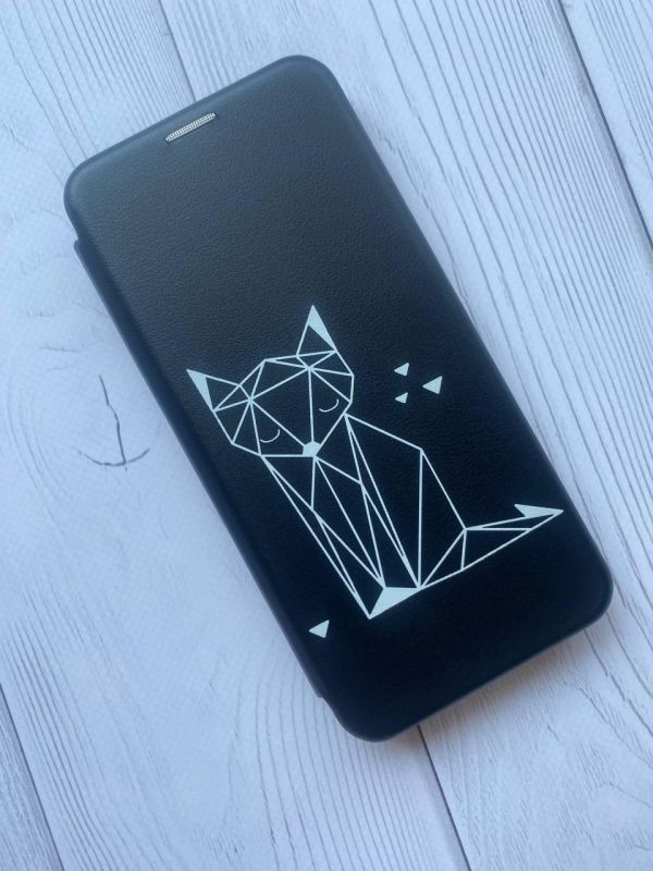 Чохол-книжка з малюнком для Xiaomi Redmi 9A Чорний; Лисиця (принт 127)
