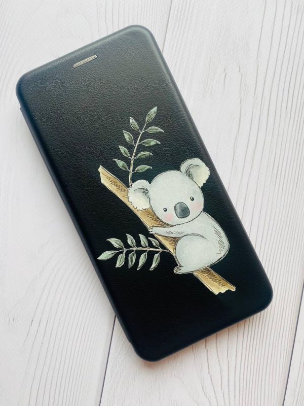 Чохол-книжка з малюнком для Samsung Galaxy A23 Чорний; Коала (принт 132)