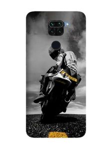 Матовий чохол з чорними боками на Xiaomi Redmi Note 9 :: Мото (принт 69)