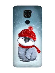 Матовий чохол з чорними боками на Xiaomi Redmi Note 9 :: Пінгвіненя у шапочці (принт 157)