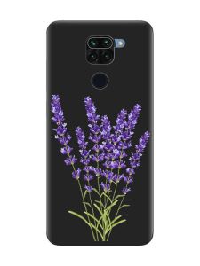 Матовий чорний чохол на Xiaomi Redmi Note 9 :: Лаванда (принт 28)