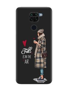 Матовий чорний чохол на Xiaomi Redmi Note 9 :: Дівчина з кавою (принт 59)