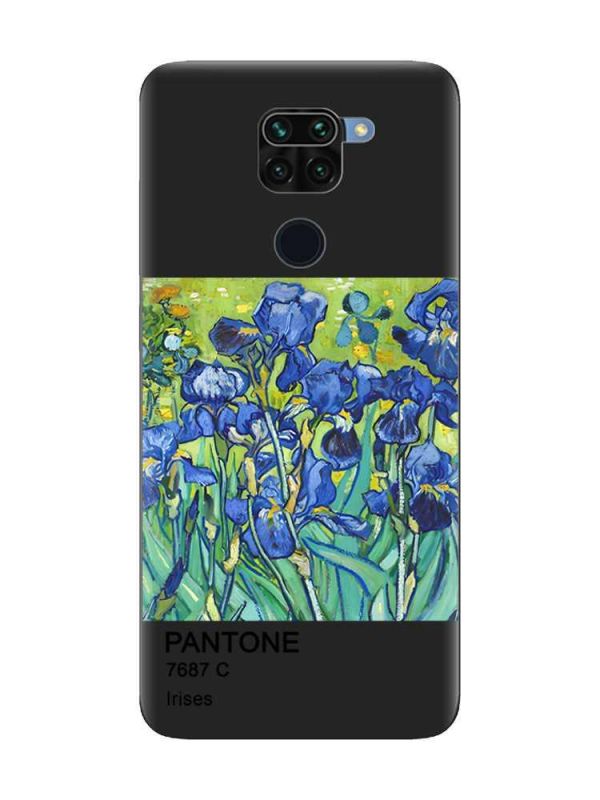 Матовий чорний чохол на Xiaomi Redmi Note 9 :: Іриси (принт 75)