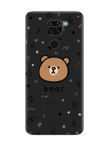 Матовий чорний чохол на Xiaomi Redmi Note 9 :: Ведмедик (принт 76)