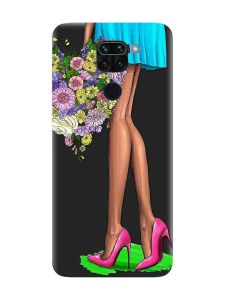 Матовий чорний чохол на Xiaomi Redmi Note 9 :: Квітковий настрій (принт 226)