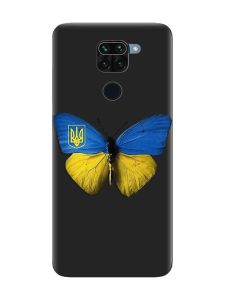 Матовий чорний чохол на Xiaomi Redmi Note 9 :: Метелик Україна (принт 255)