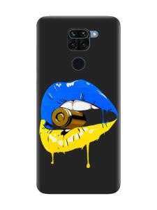 Матовий чорний чохол на Xiaomi Redmi Note 9 :: Губи і патрон (принт 264)