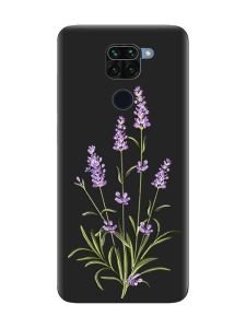 Матовий чорний чохол на Xiaomi Redmi Note 9 :: Гілочки лаванди (принт 266)