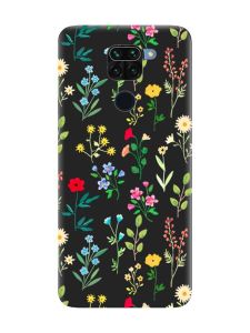 Матовий чорний чохол на Xiaomi Redmi Note 9 :: Квітковий фон (принт 269)