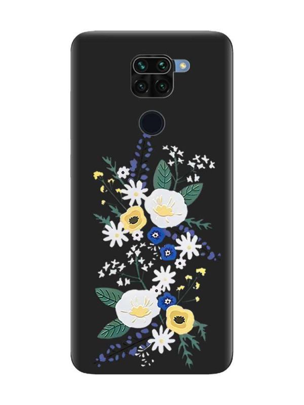 Матовий чорний чохол на Xiaomi Redmi Note 9 :: Квіти. Акварель (принт 271)