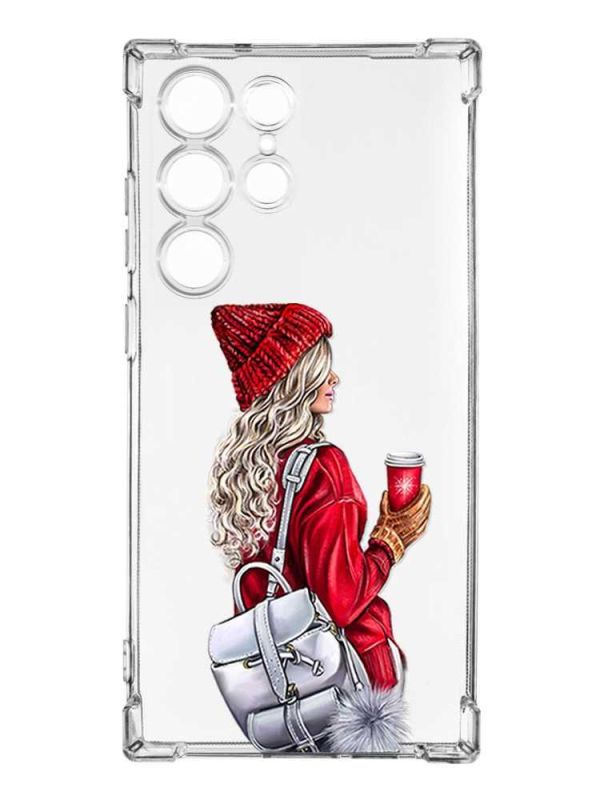 Чохол з потовщеними кутами на Samsung Galaxy S23 Ultra :: Дівчина з рюкзаком (принт 9)