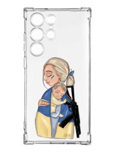 Чохол з потовщеними кутами на Samsung Galaxy S23 Ultra :: Мама-захисниця (принт 21)