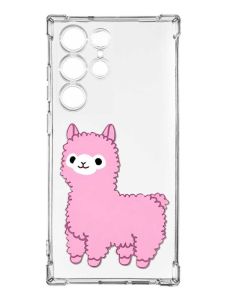 Чохол з потовщеними кутами на Samsung Galaxy S23 Ultra :: Лама рожева (принт 100)
