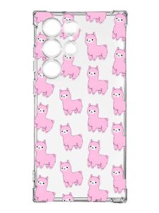 Чохол з потовщеними кутами на Samsung Galaxy S23 Ultra :: Лами рожеві (принт 101)