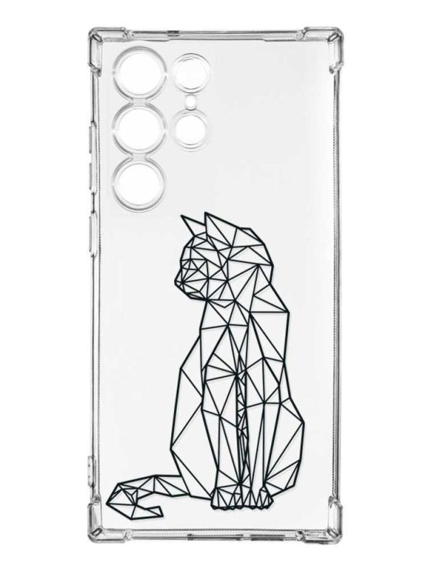 Чохол з потовщеними кутами на Samsung Galaxy S23 Ultra :: Котик (принт 124)