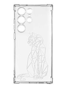 Чохол з потовщеними кутами на Samsung Galaxy S23 Ultra :: Котик (принт 125)