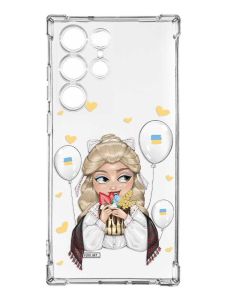 Чохол з потовщеними кутами на Samsung Galaxy S23 Ultra :: Українка з солодощами (патріотичний принт 175)