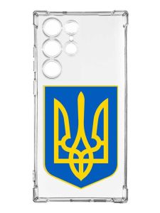 Чохол з потовщеними кутами на Samsung Galaxy S23 Ultra :: Тризуб Україна (принт 256)