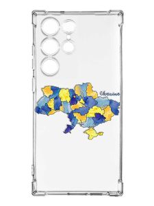 Чохол з потовщеними кутами на Samsung Galaxy S23 Ultra :: Карта України (принт 261)