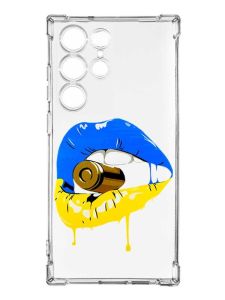 Чохол з потовщеними кутами на Samsung Galaxy S23 Ultra :: Губи і патрон (принт 264)