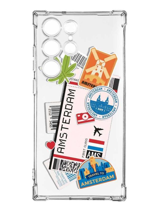 Чохол з потовщеними кутами на Samsung Galaxy S23 Ultra :: Подорожі. Амстердам (принт 327)