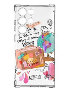 Чохол з потовщеними кутами на Samsung Galaxy S23 Ultra :: Настрій подорожувати (принт 329)