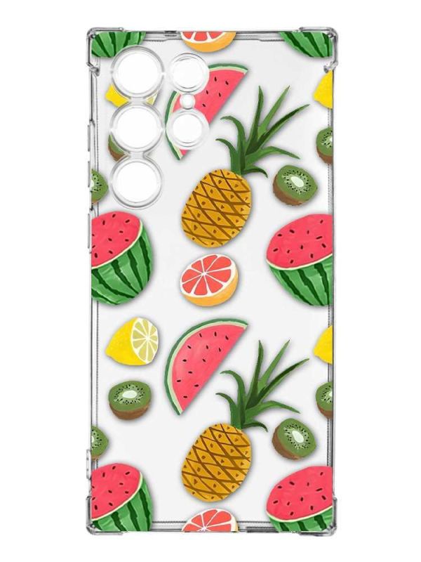 Чохол з потовщеними кутами на Samsung Galaxy S23 Ultra :: Фруктовий мікс (принт 347)