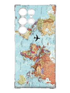 Чохол з потовщеними кутами на Samsung Galaxy S23 Ultra :: Карта світу (принт 318)