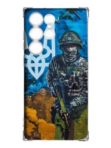 Чохол з потовщеними кутами на Samsung Galaxy S23 Ultra :: Захисник (патріотичний принт 349)