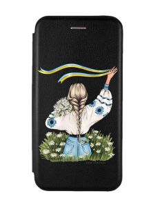 Чохол-книжка з малюнком для Samsung Galaxy M33 5G Чорний :: Дівчина зі стрічкою (принт 17)