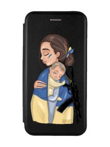 Чохол-книжка з малюнком для Samsung Galaxy M33 5G Чорний :: Мама-захисниця (принт 20)
